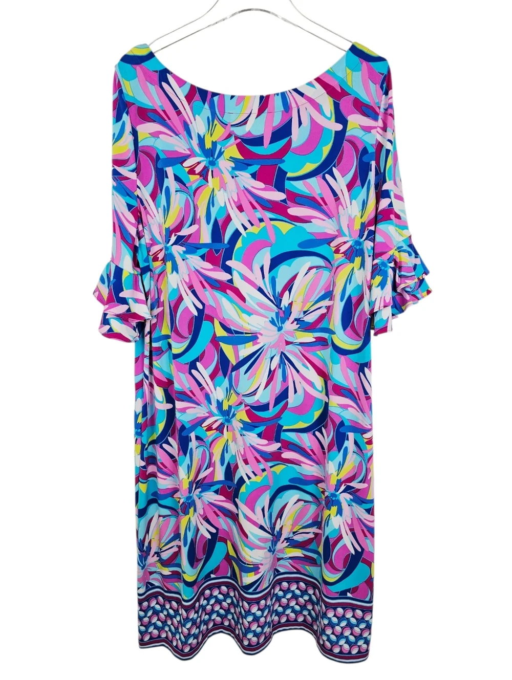 Pappagallo Colorful Ruffle Sleeve Dress - Picture 2 of 7